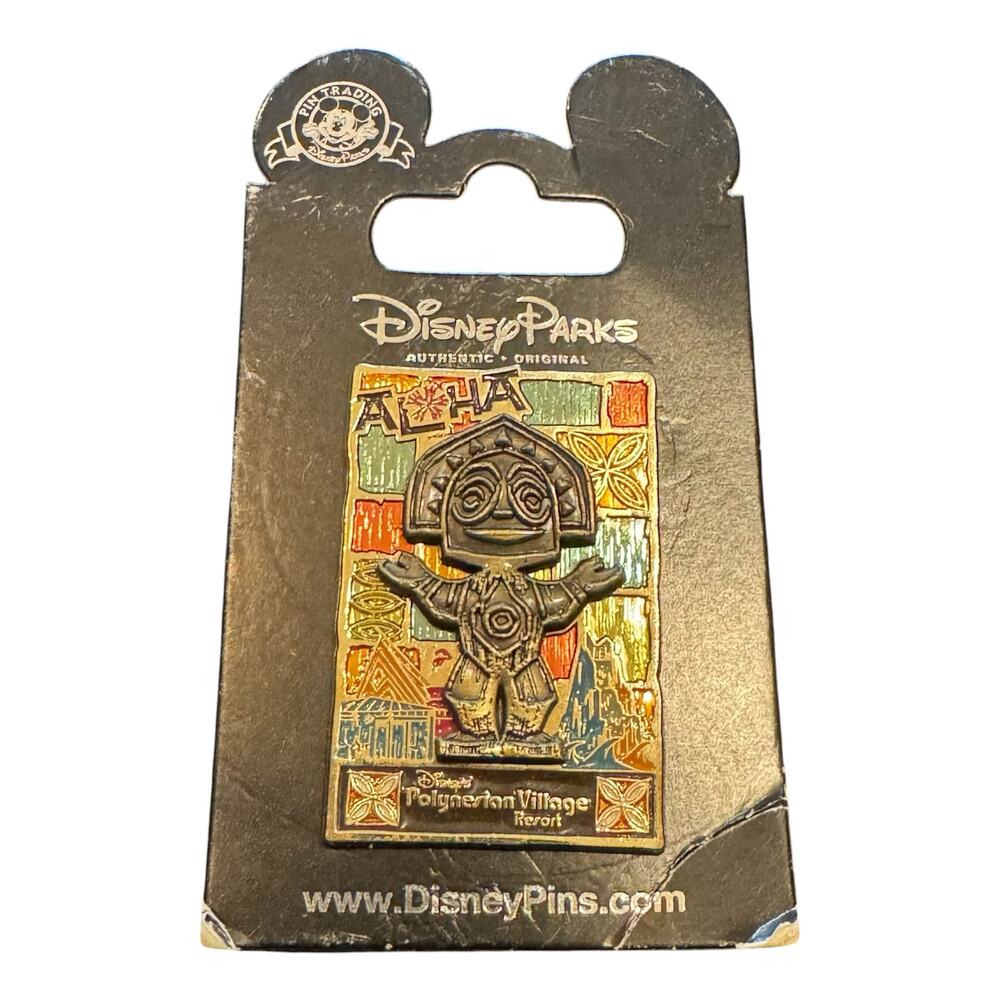 Disney Parks Polynesian Village Resort Aloha Pin With Card Walt Disney World WDW